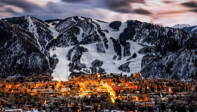 Aspen skyline from an overlook in the winter