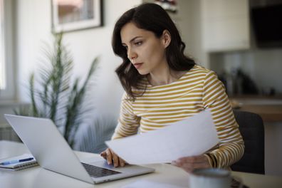 Woman working at laptop