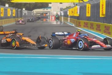 Oscar Piastri had his Miami Grand Prix ruined by contact with the Ferrari of Carlos Sainz, which damaged his front wing.
