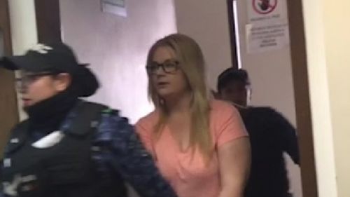Ms Sainsbury arriving in court yesterday. (9NEWS)
