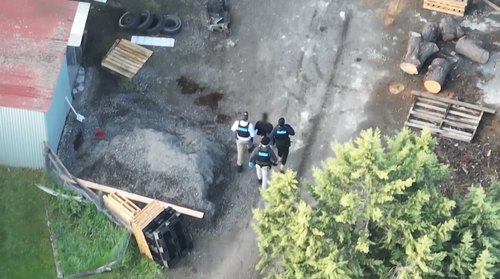 One of the men was cornered near the grow houses, handcuffed and taken into custody.ï»¿