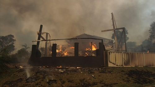 Sixty-nine homes were destroyed when fierce bushfires swept through Tathra in a single day in March. Picture: 9NEWS