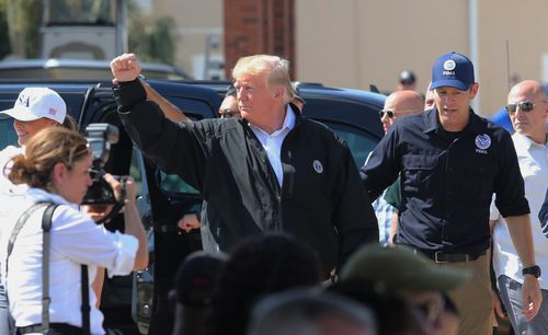 US President Donald Trump has touched down in Florida to see the devastation caused by Hurricane Michael.