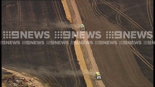 A grassfire has threatened the South Australian town of Maitland.