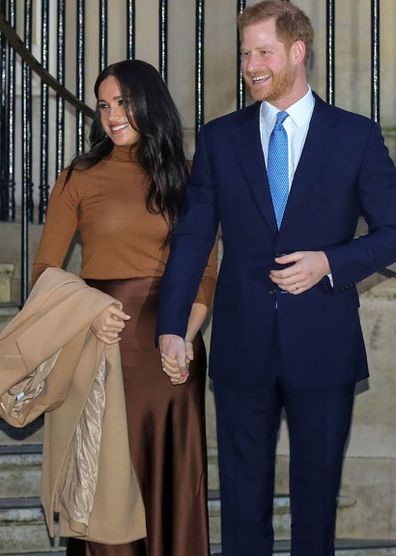 Prince Harry, Duke of Sussex and Meghan, Duchess of Sussex arrive at Canada House on January 07, 2020 in London, England