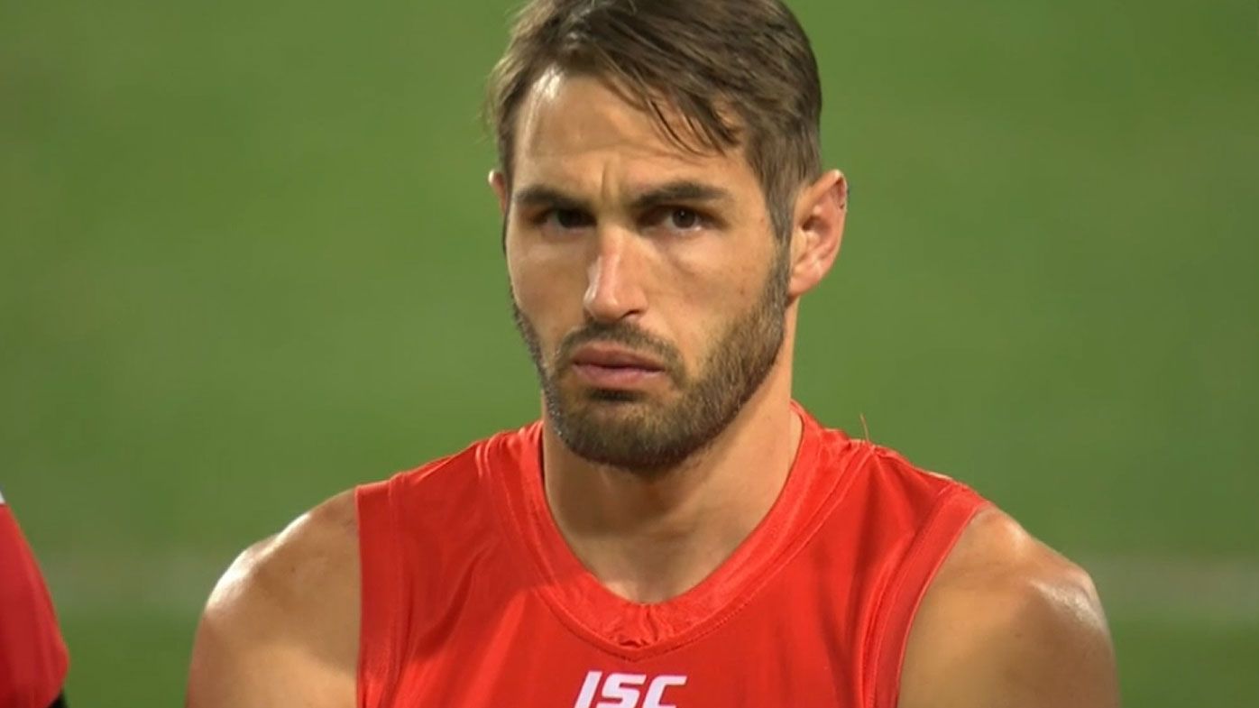 Josh Kennedy during the tribute to his grandfather