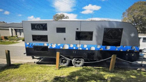 An image of one of the stolen caravans.