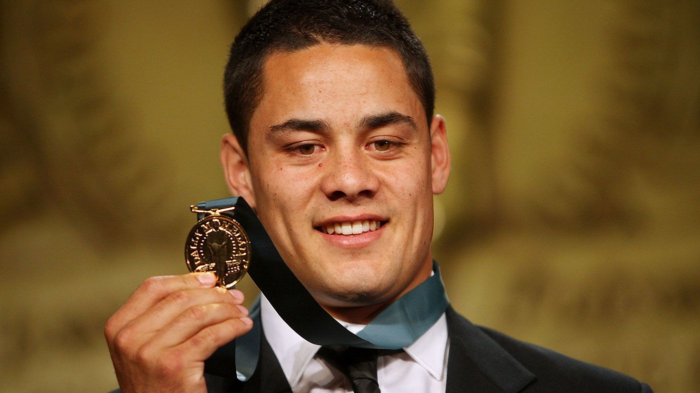 Jarryd Hayne with the Dally M player of the year medal in 2009.