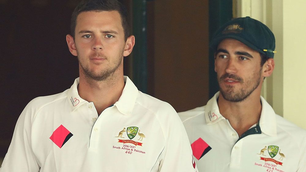Australia's Mitchell Starc and Josh Hazlewood on track ahead of Ashes against England