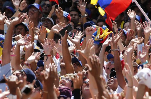 Thousands cheer as Juan Guaido speaks 