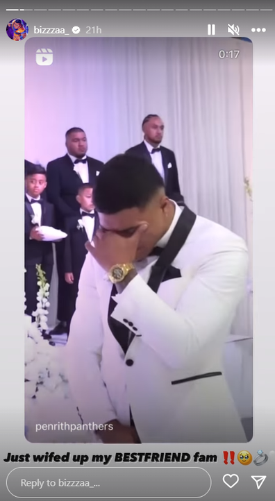 Brian To'o's emotional wedding to Sala Moesha Crichton-Ropati