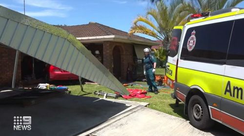 A Gold Coast family is counting their lucky stars after narrowly avoiding being hit by a car that came crashing into their lounge room.
