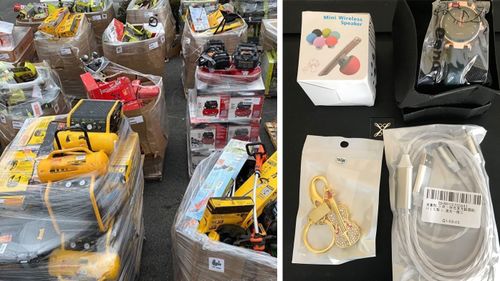 Western Australia security guard Paul bought a pallet load of what scammers claimed was returned or excess Amazon stock, only to receive the four items pictured on the right.