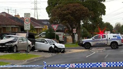 The impact of the collision then led to both vehicles crashing into two cars parked on Links Road.