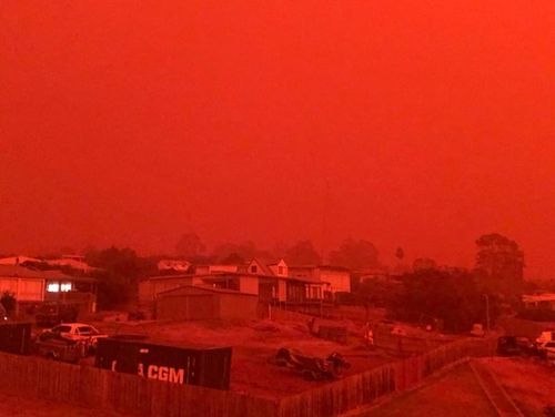 Images of the eerie red sky above Mallacoota were beamed around the world.