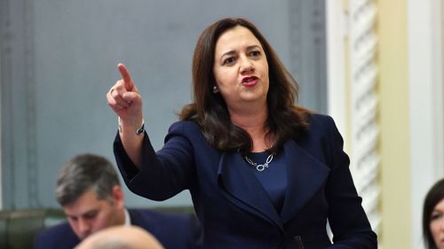 Annastacia Palaszczuk is seen speaking during Question Time at Parliament House in Brisbane today. (Image: AAP)