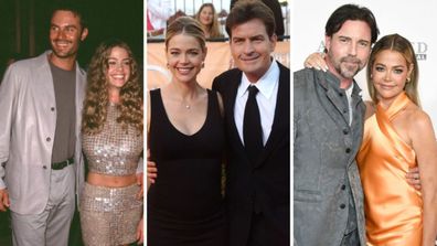 Denise Richards with Patrick Muldoon, Charlie Sheen and Aaron Phypers.