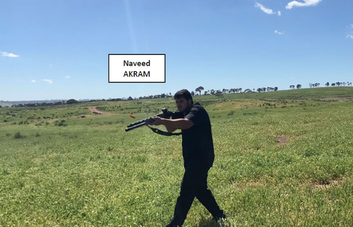 Uma imagem fornecida pelo tribunal de Naveed Akram supostamente conduzindo treinamento com armas antes do ataque de Bondi.