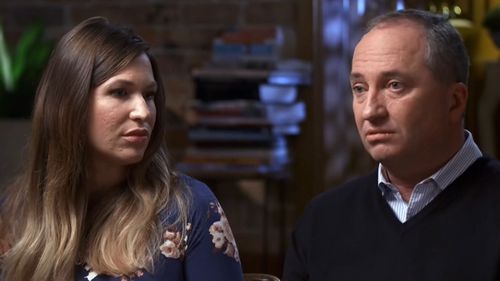 Vikki Campion and Barnaby Joyce during their Sunday Night interview.