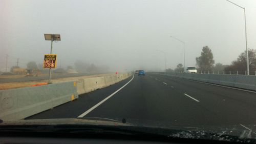 Perth's early morning fog caused serious delays on the city's roads.