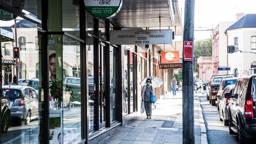 Shops along a street in Newtown.