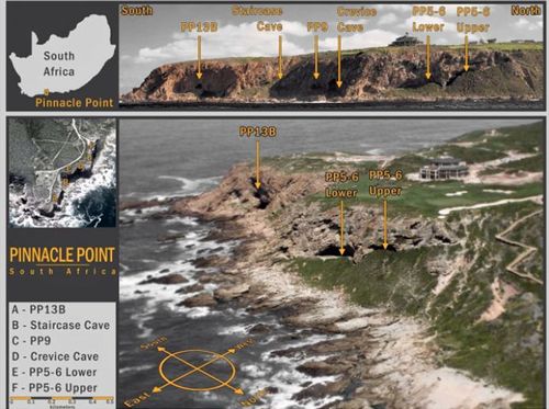 Researchers have been excavating caves at Pinnacle Point, South Africa, for nearly 20 years. Glass shards were discovered at the PP5-6 location. (Image: Erich Fisher).