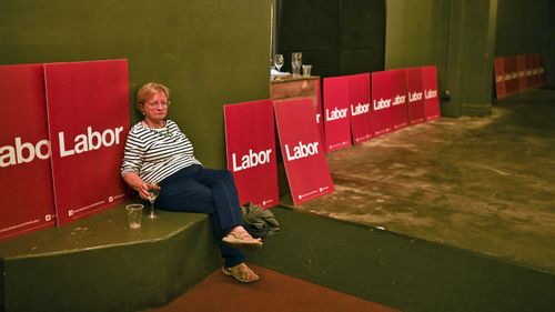 A Labor party supporter is seen after New South Wales Labor leader Michael Daley conceded defeat of the 2019 New South Wales Election at the Coogee Bay Hotel, Coogee, in Sydney.