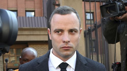 Oscar Pistorius leaves the high court in Pretoria in 2014. (AAP)