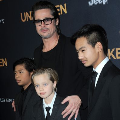 Brad Pitt, Maddox Jolie-Pitt, Pax Jolie-Pitt and Shiloh Jolie-Pitt, 2014