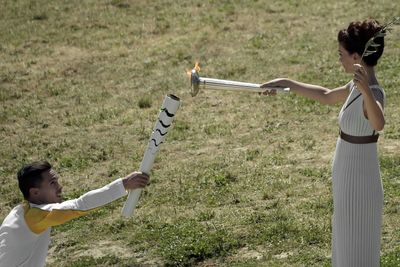 It will tour around Greece for one week before being handed over to organisers of the Rio Games for the official start of the torch relay.