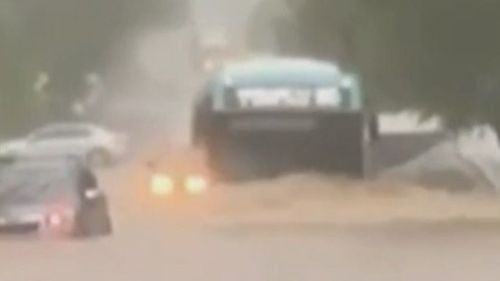 An investigation is underway after a bus was filmed driving though deep floods on Sydney's Northern Beaches last week.
