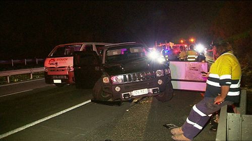 The male driver then exited the car and attempted to hijack a nearby vehicle before fleeing into nearby bushland with a woman.