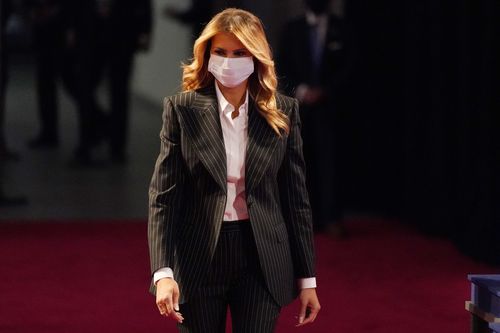 First Lady Melania Trump arrives before the first presidential debate on Tuesday.
