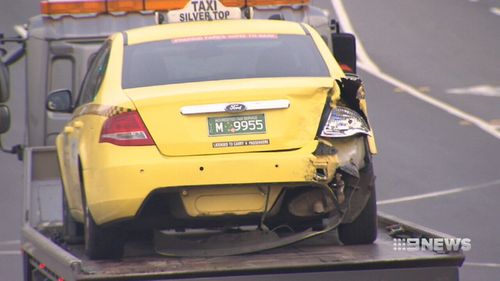 Incredibly, neither the taxi driver nor Rob were injured in the crash. (9NEWS)