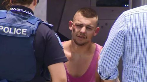 Jesse Price is apprehended by police. Picture: 9NEWS