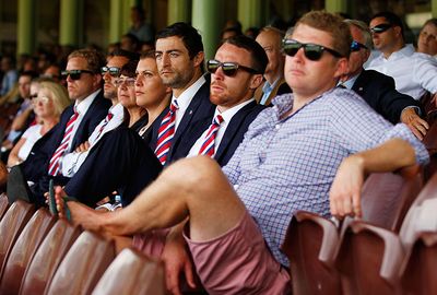 Several players from the Sydney Roosters were at the SCG.