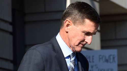 Mike Flynn leaving the federal court in Washington DC (AP Photo)