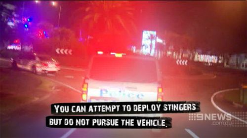 Police allegedly continued to chase the suspects after being told to drop back. (9NEWS)