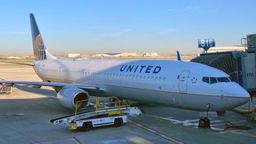 A United Airlines plane seen at the gate at Chicago OHare International airport (ORD)on October 5, 2020 in Chicago, Illinois.  