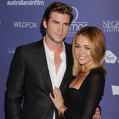 Miley Cyrus, Liam Hemsworth, engaged, ring, red carpet