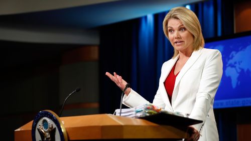 State Department spokeswoman Heather Nauert speaks during a briefing in August 2017. (AP)