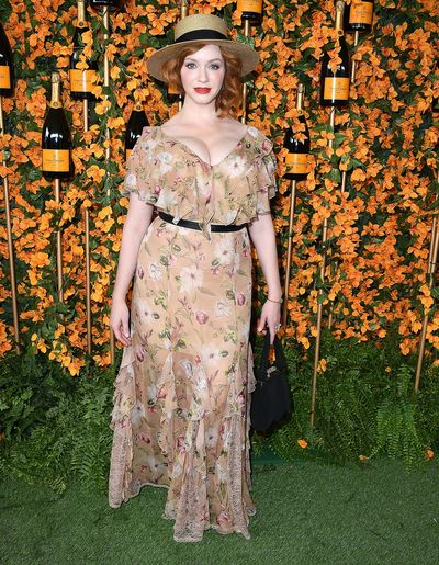 Christina Hendricks&nbsp; arrives at the 9th Annual Veuve Clicquot Polo Classic event in Los Angeles, October 6, 2018