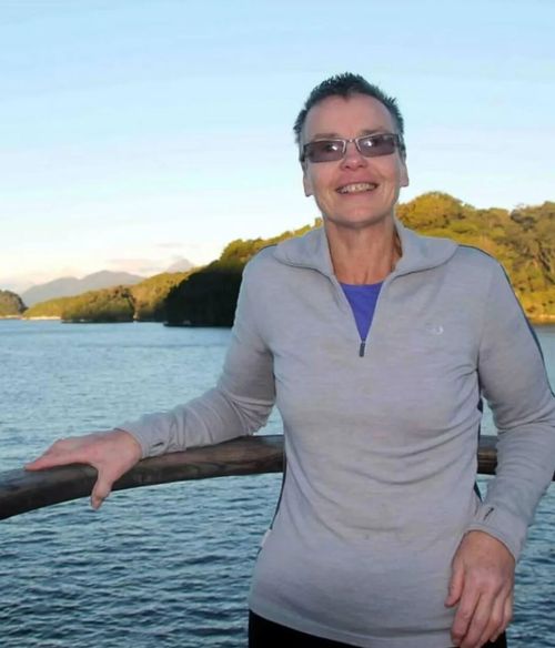 Alison Taylor, seen here on one of her holidays, was killed by a charging elephant in Zambia.