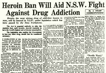 Heroin was available legally on prescription in Australia until what year?