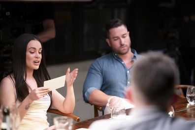 Bronte and Harrison answer the Honesty Box questions during the final MAFS 2023 Dinner Party