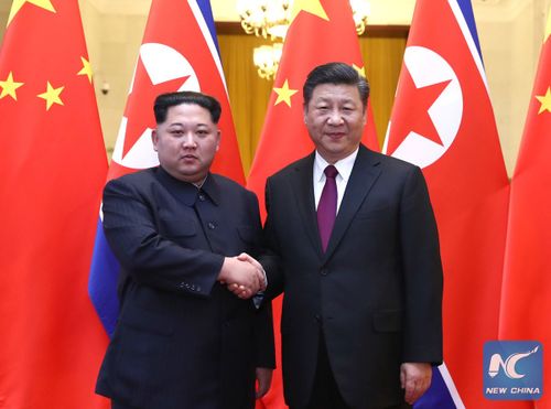 Kim Jong-un and Xi Jingping held informal talks in Beijing. (Supplied)