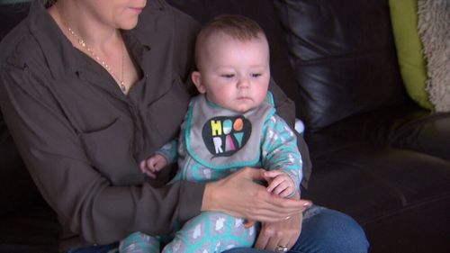 Hannah's baby Archer relies on formula as he has a milk allergy. (9NEWS)