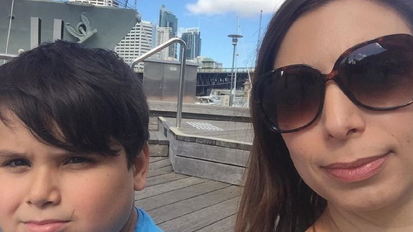 Jo Abi and son Giovanni at Darling Harbour