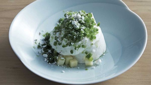 Supernormal's poached meringue and shiso