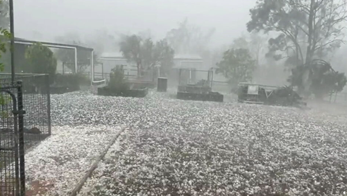 The storm struck Queensland's Southern and Darling Down region around lunchtime, bringing hailstones as large as nine centimetres.